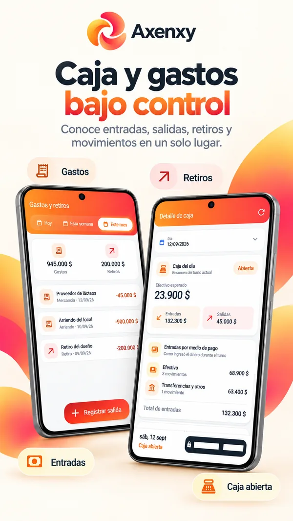 Caja y gastos en Axenxy